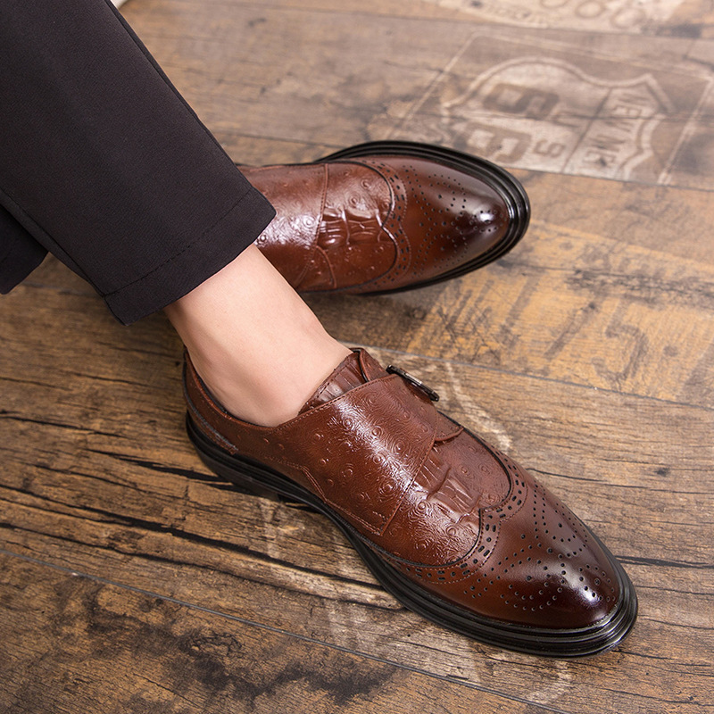 Brogue Men's Business Leather Shoes - Image 7